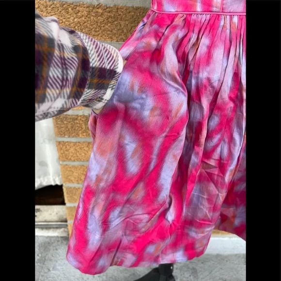 REBECCA TAYLOR PINK MULTI TIE DYE STRAPLESS Dress - Picture 5 of 9